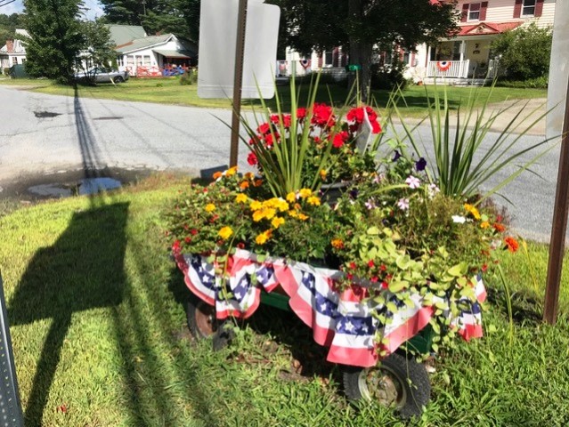 wagon of flowers