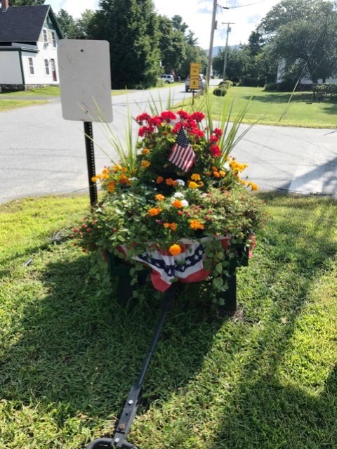 wagon of flowers front