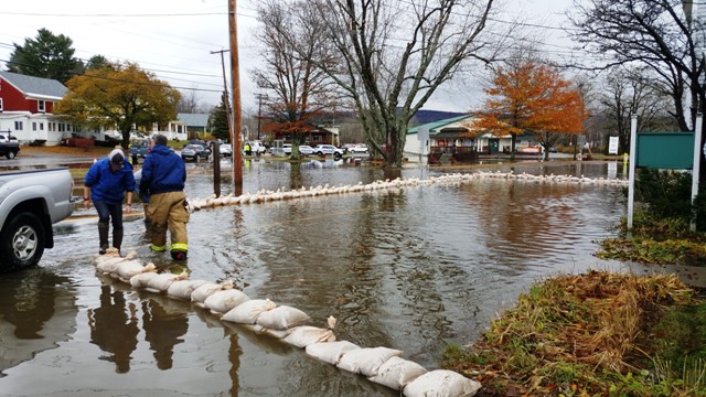 line of sandbags