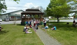 Gazebo and Park prepared for concert.