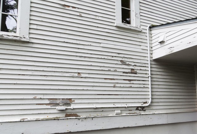 wall showing chipped paint