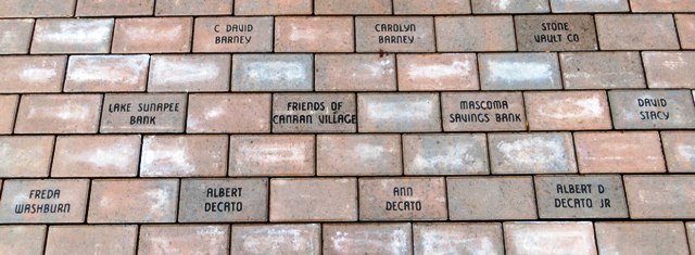 close up of engraved bricks