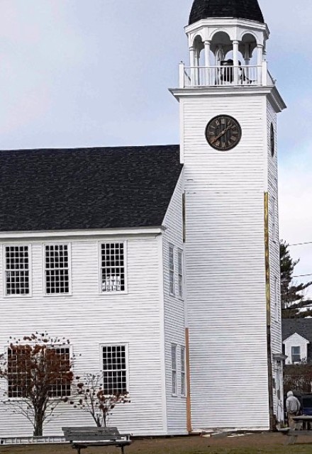 repaired and painted clapboards