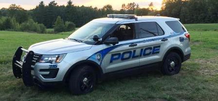 police cruiser with front crash bar