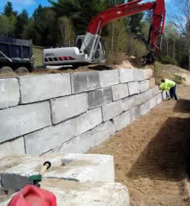 transfer station retaining wall