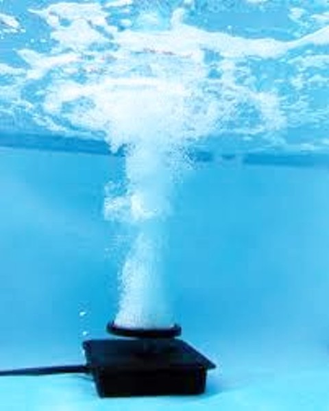 pump bubbling in water