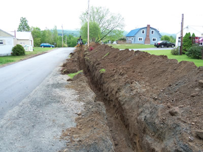 waterline installation on Highland Ave