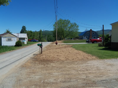 seeded ditch after line installation