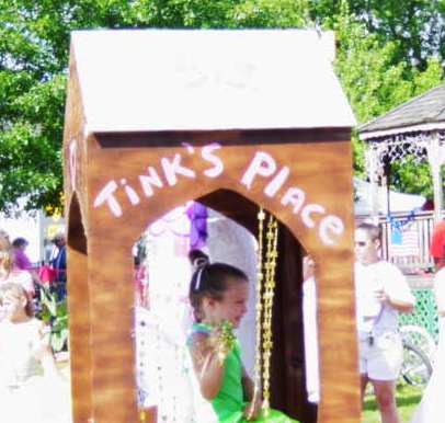 girl dressed as tinkerbell