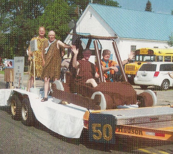parade float of the Flintstones