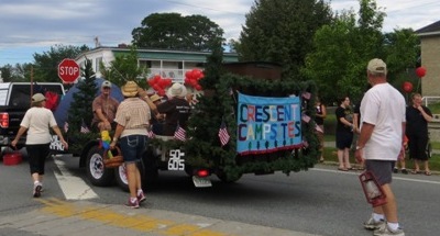 Crescent campfires float
