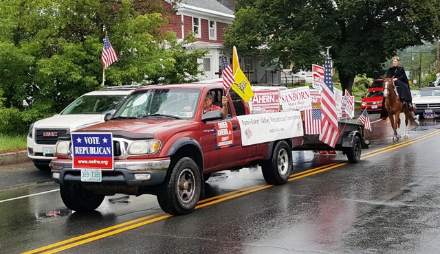 truck with campaign signs