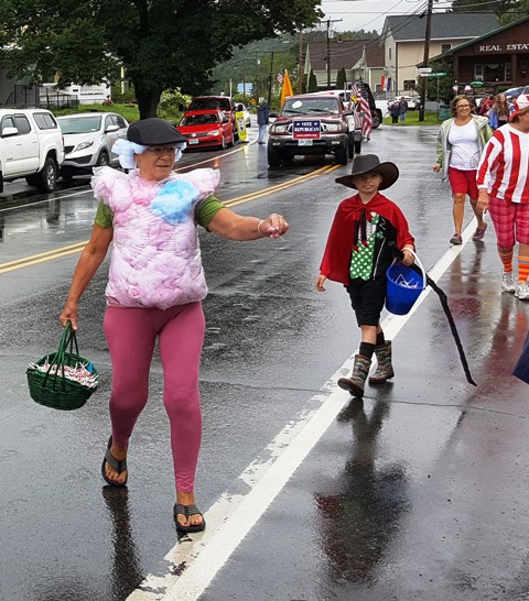 woman dressed as cotton candy