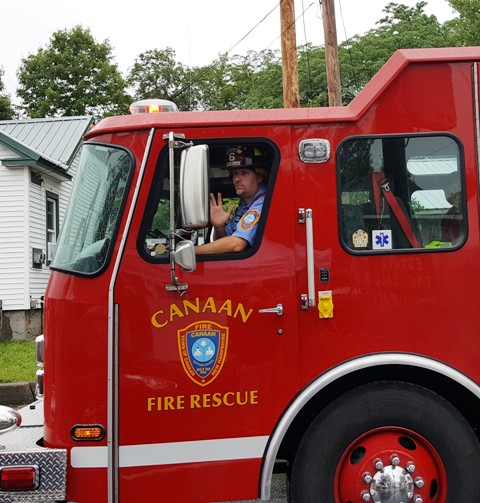 fireman driving truck