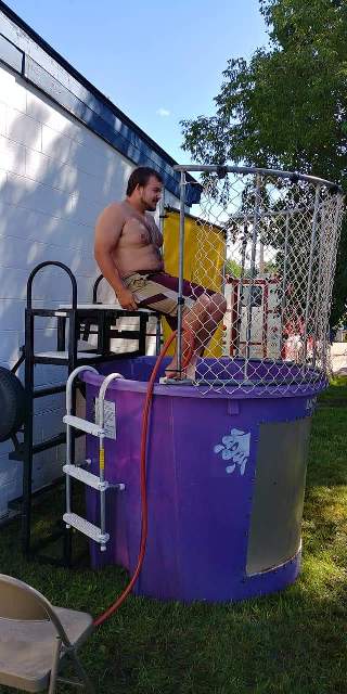 man in dunk tank